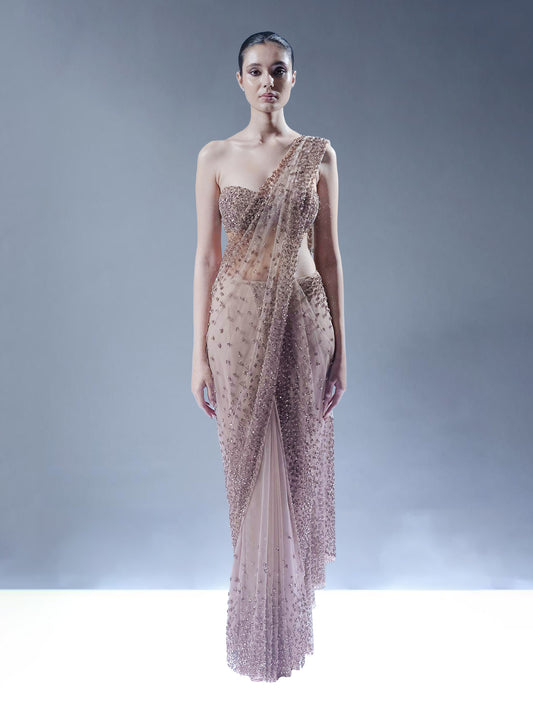 Moonlit Crystal Saree