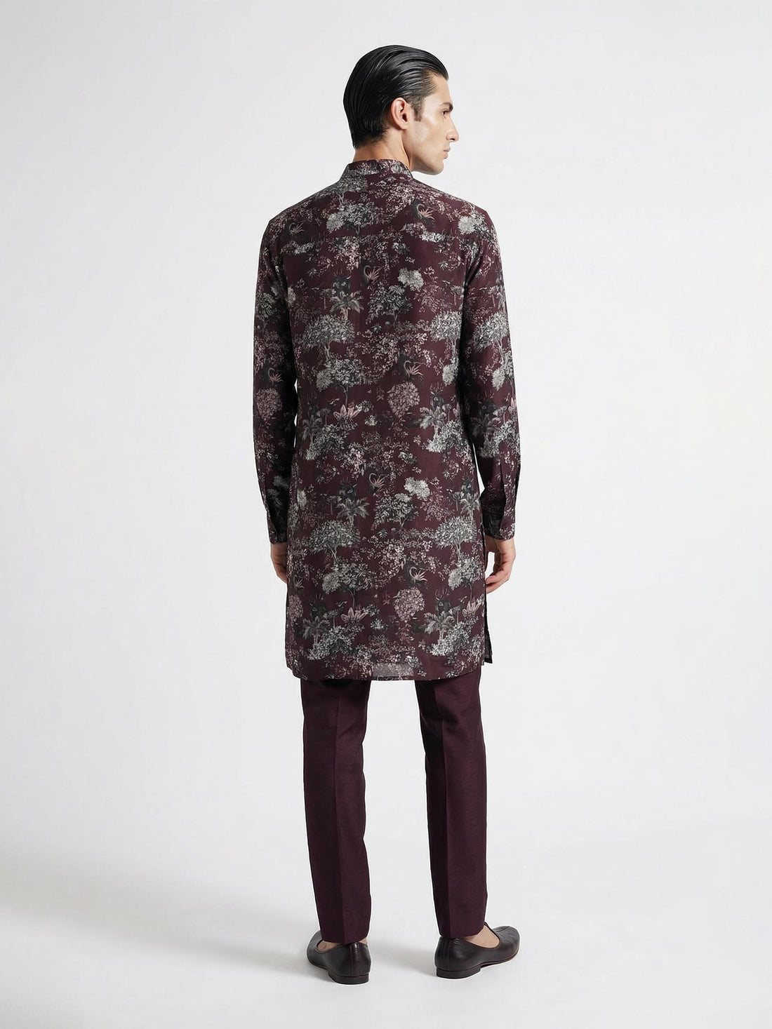 Maroon Printed Kurta Set