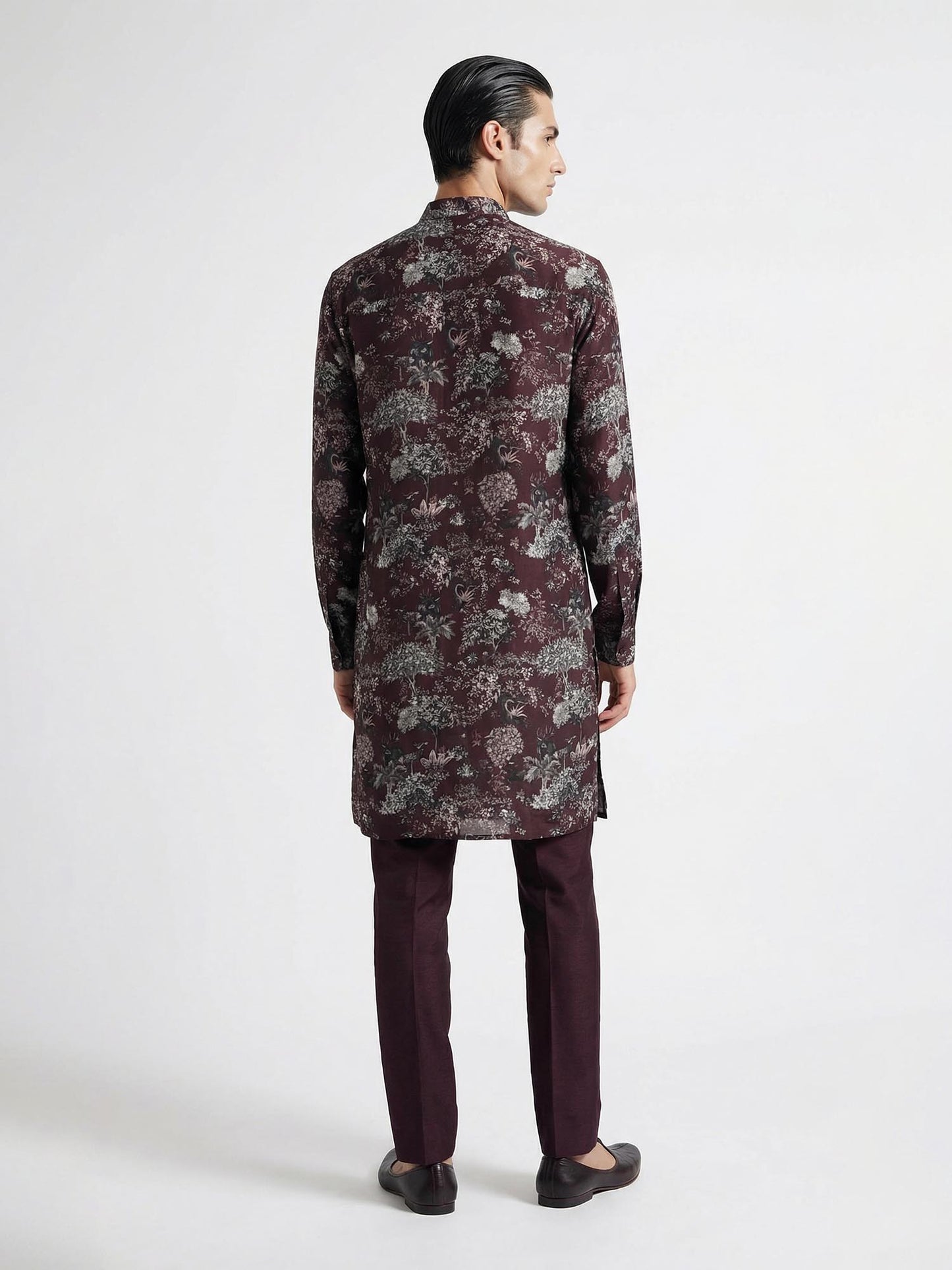 Maroon Printed Kurta Set