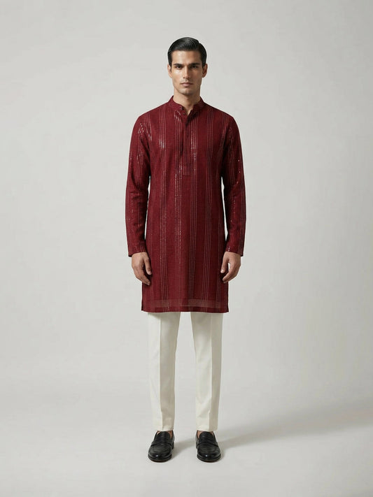 Linear Openwork Kurta set