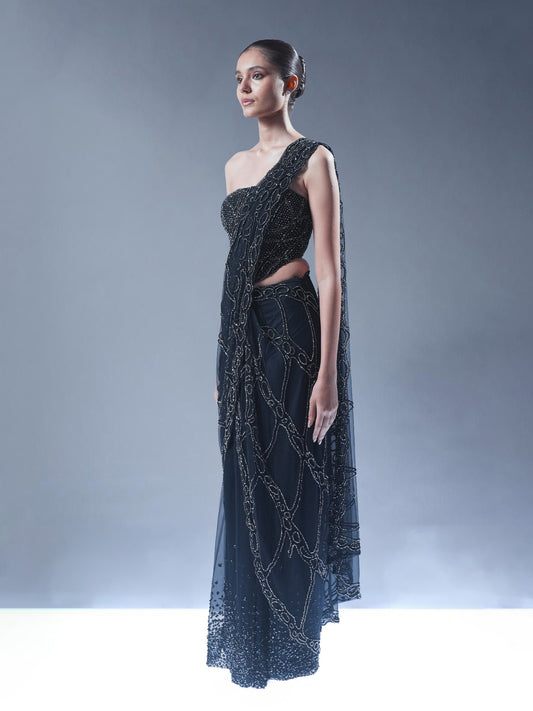 Nocturne Lattice Saree
