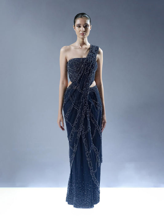Nocturne Lattice Saree