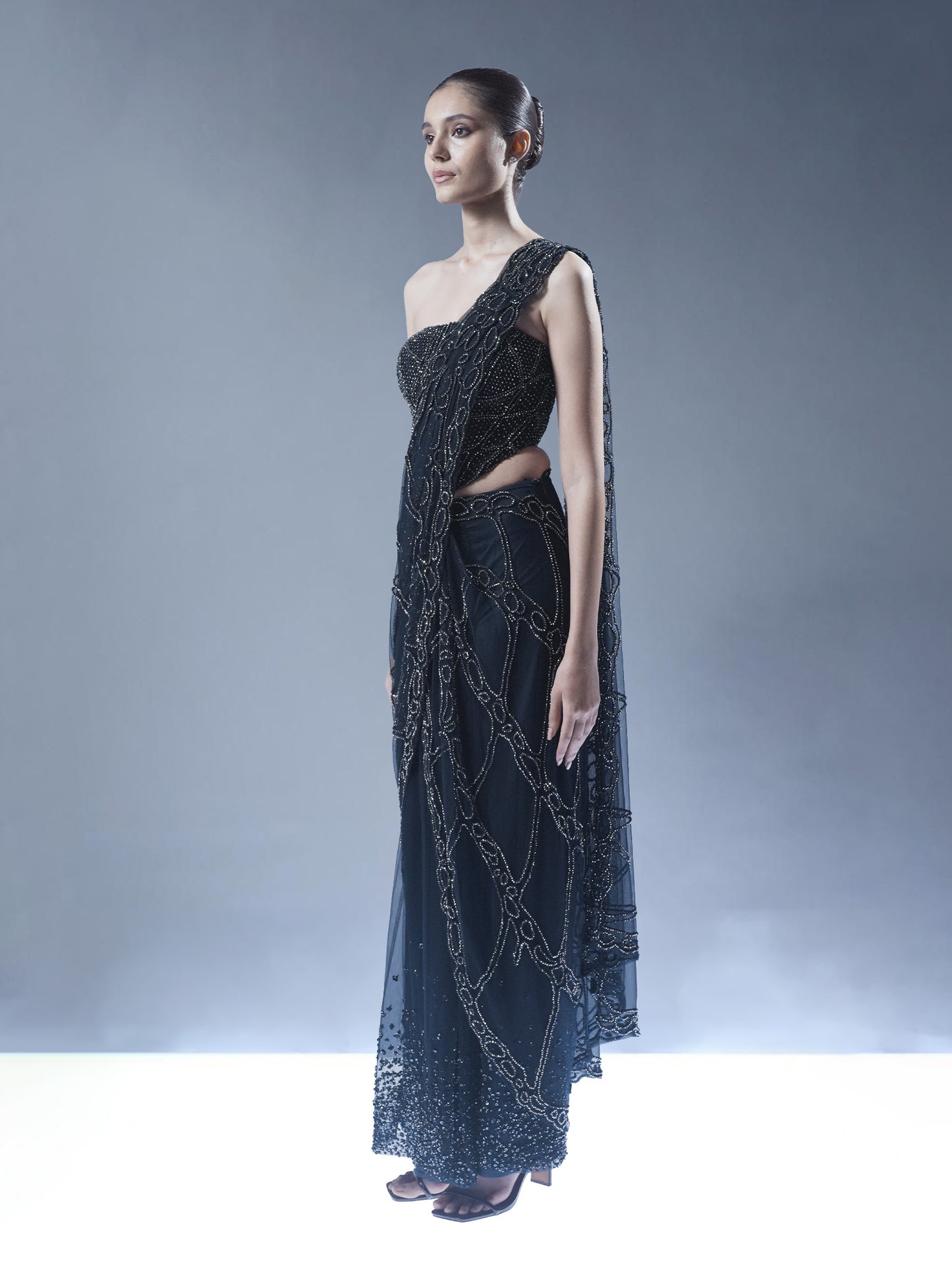 Nocturne Lattice Saree