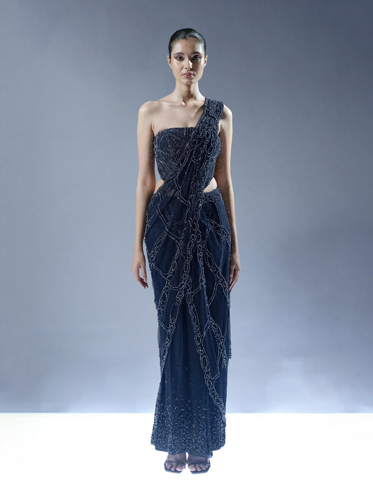 Nocturne Lattice Saree