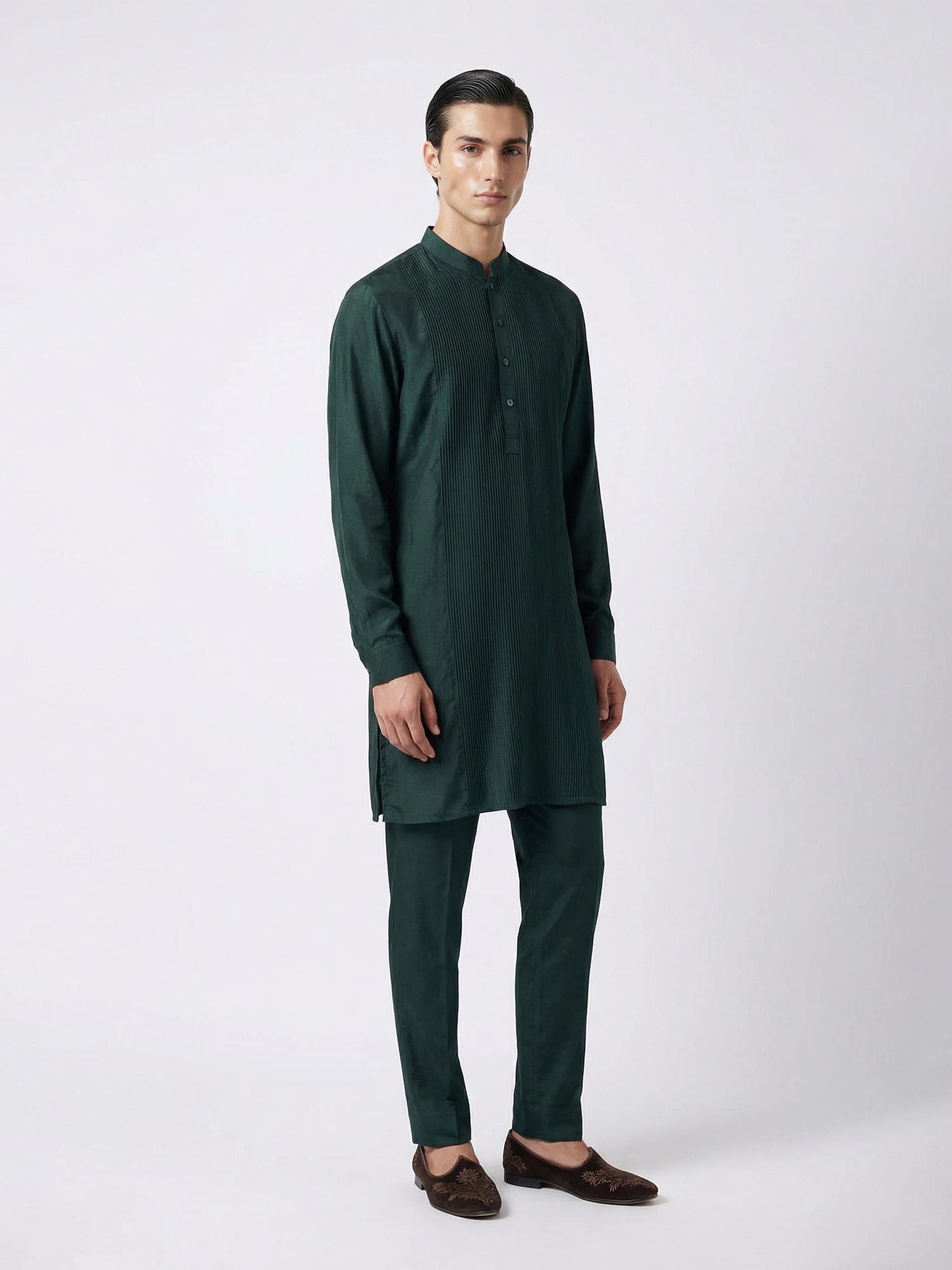Emerald Pintuck Kurta Set