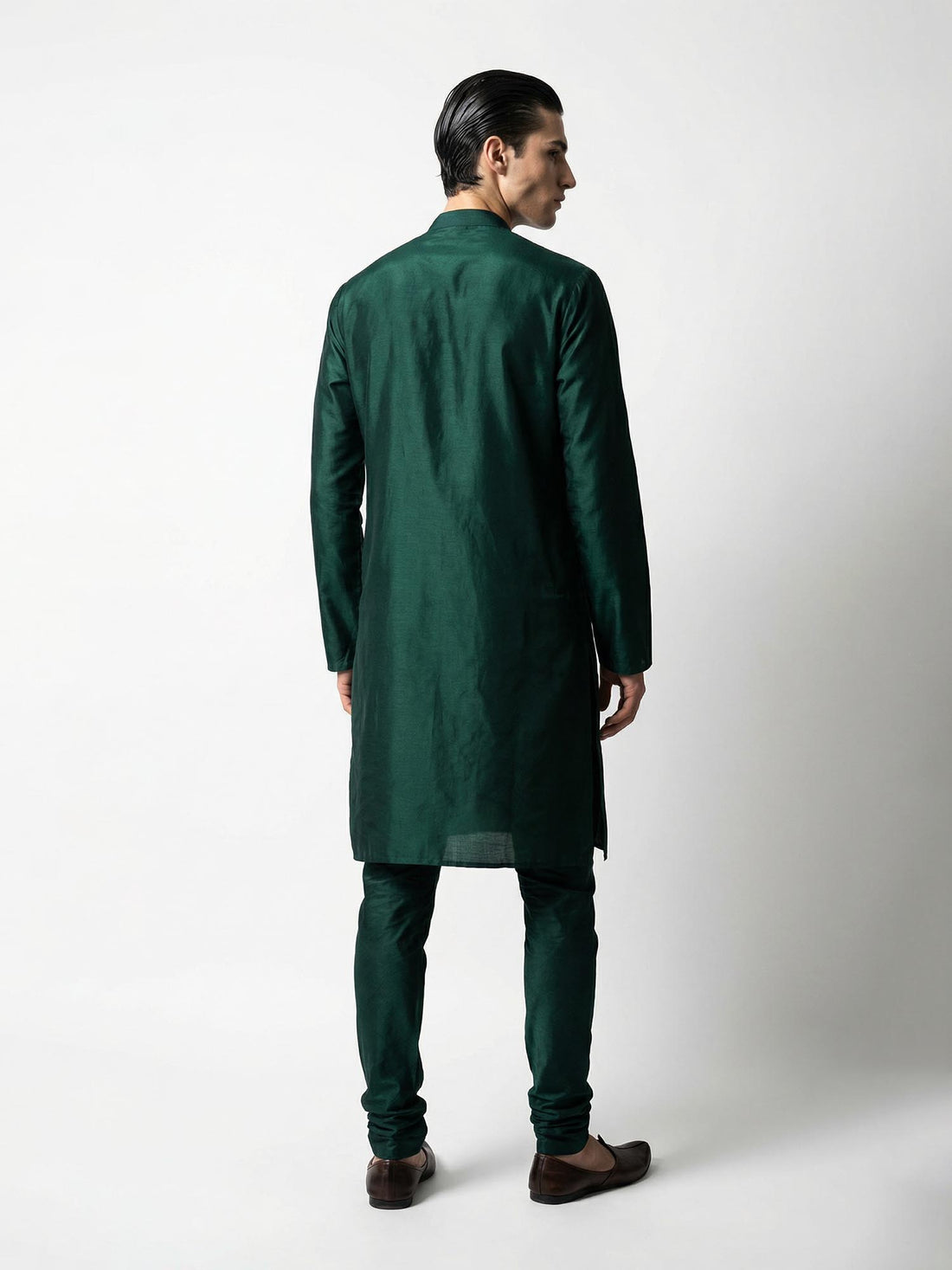 Emerald Textured Panel Kurta Set