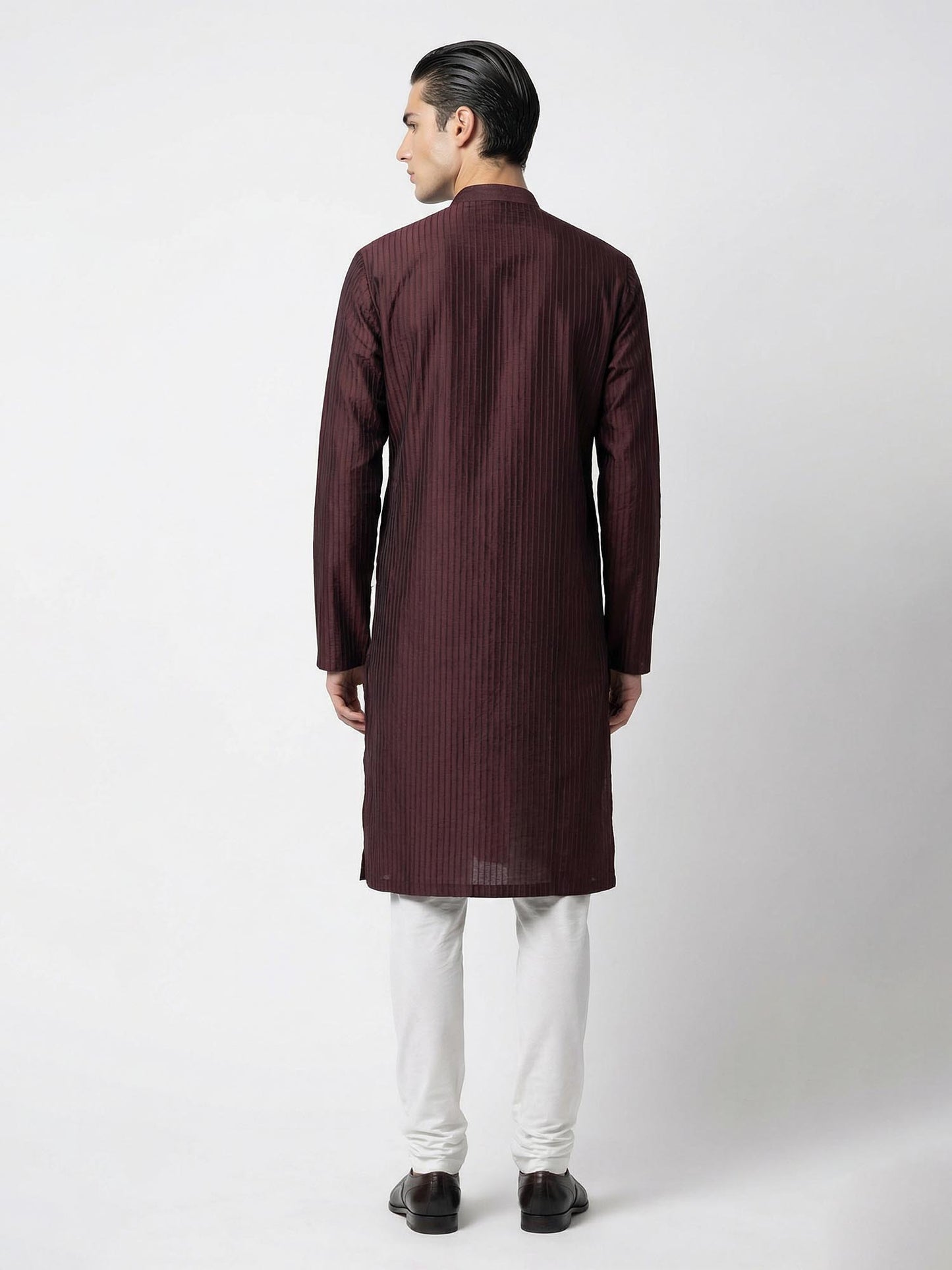 Maroon Pintuck Kurta