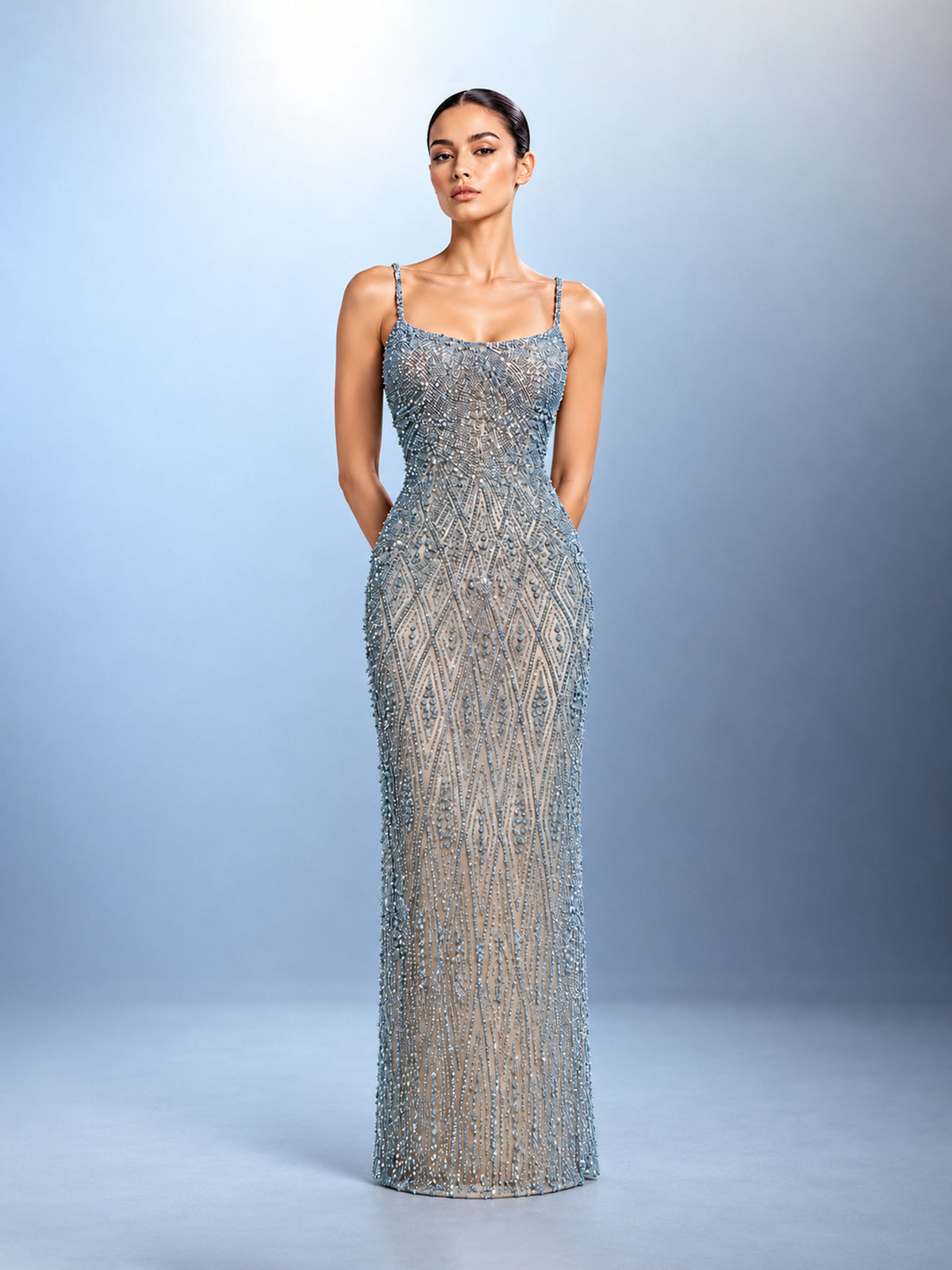 Geometric Lattice Sheath Gown