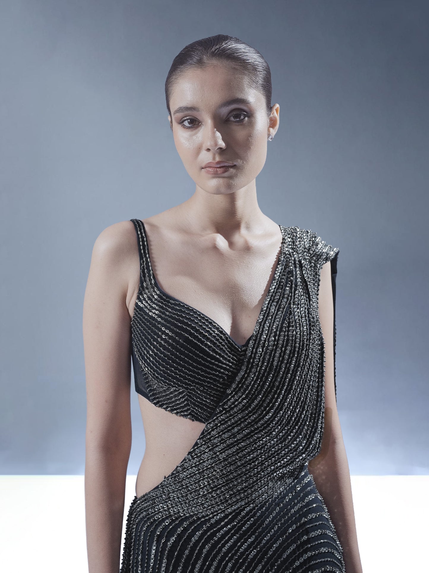 Helix Sculpted Saree Gown