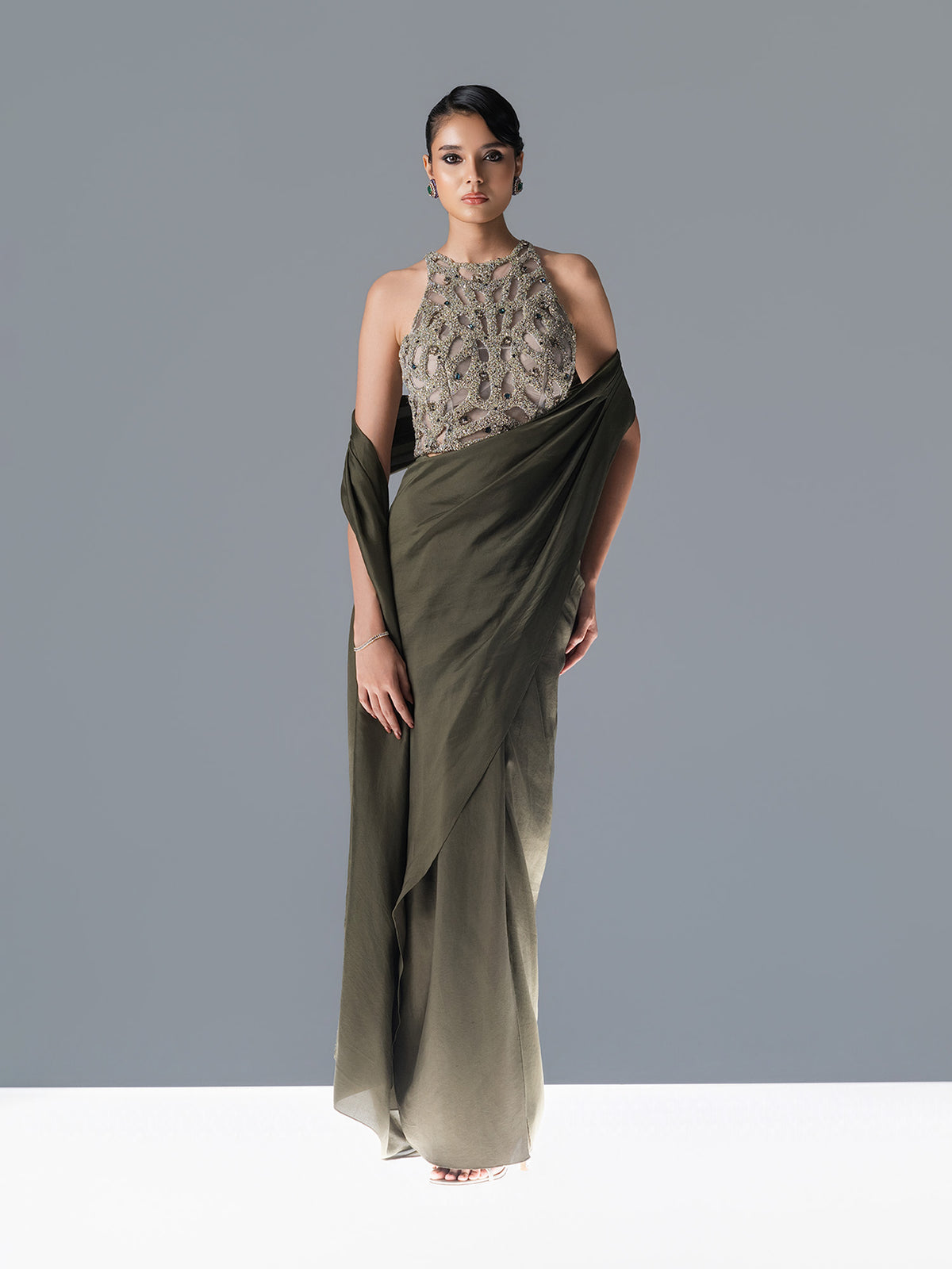 Fern light sari