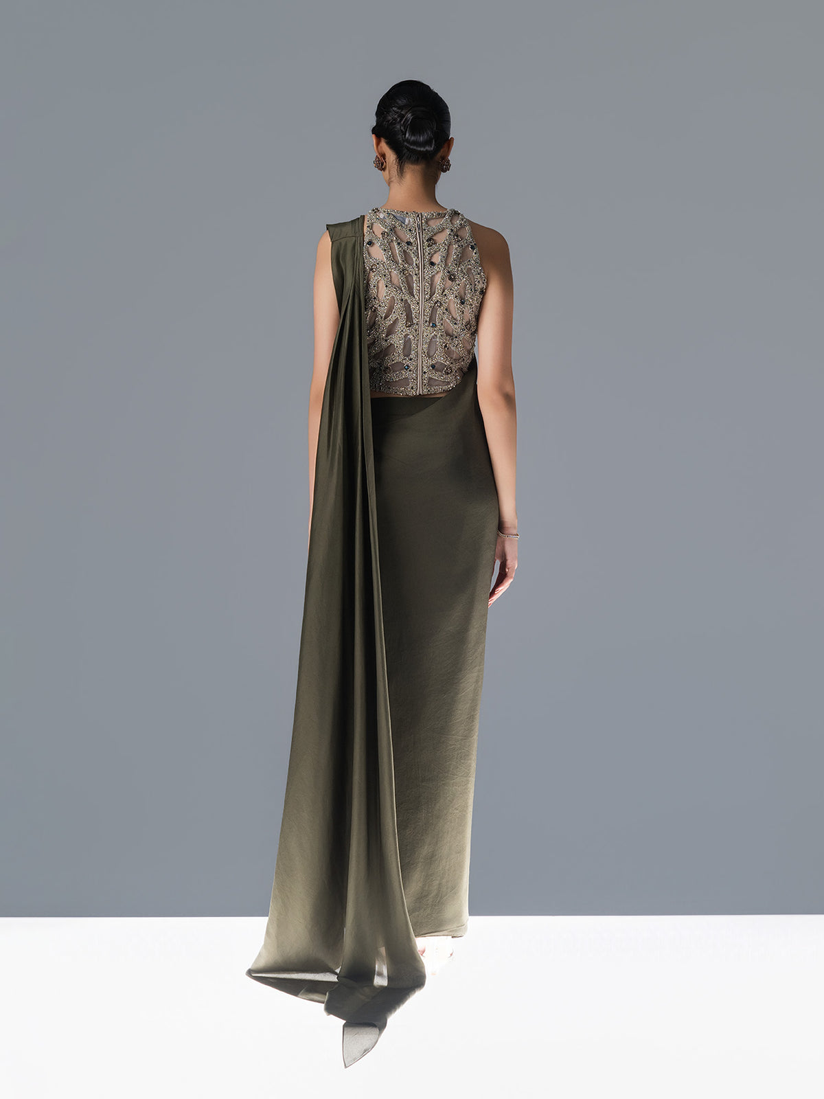 Fern light sari