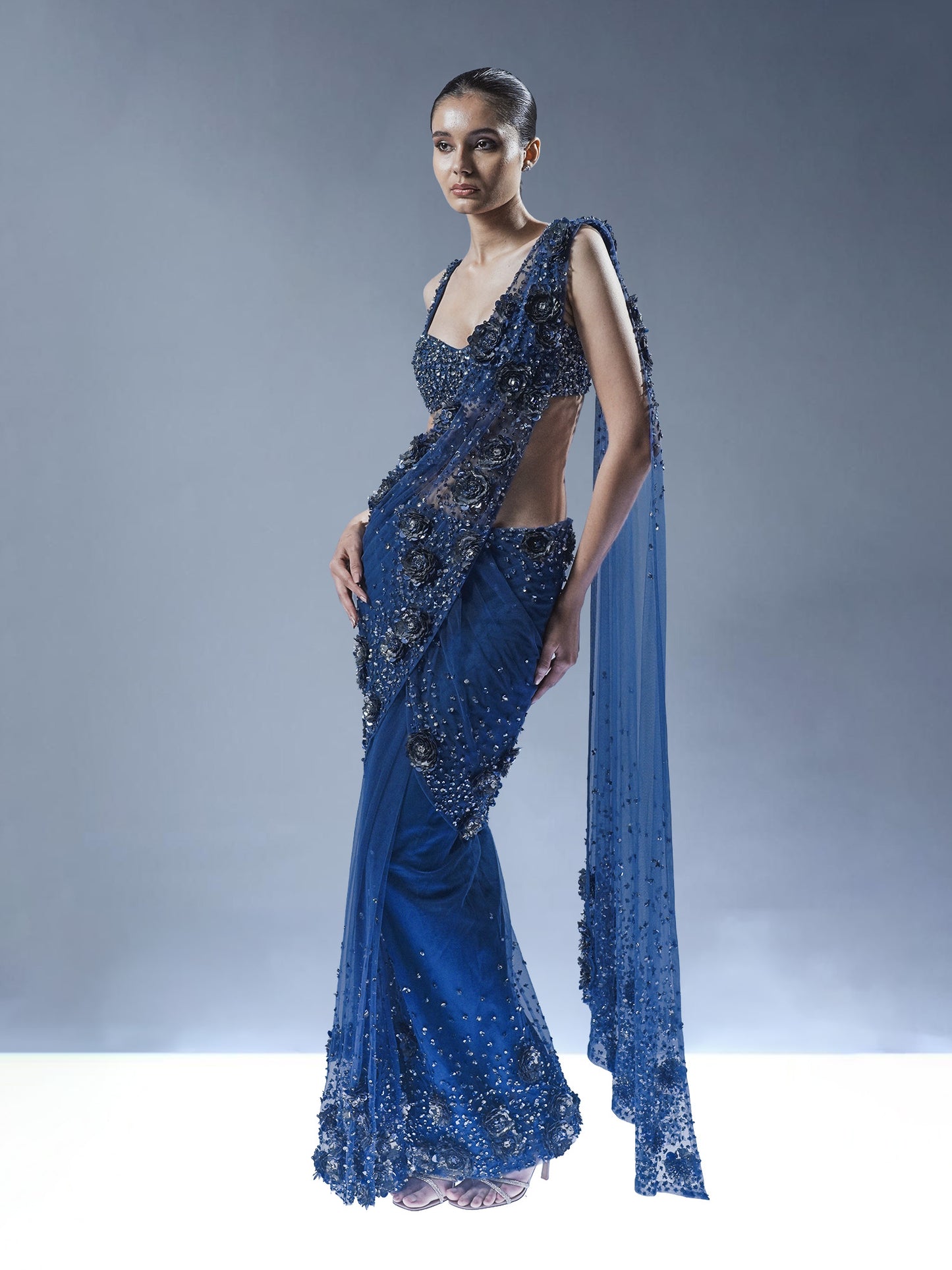 Abyssal Bloom Saree