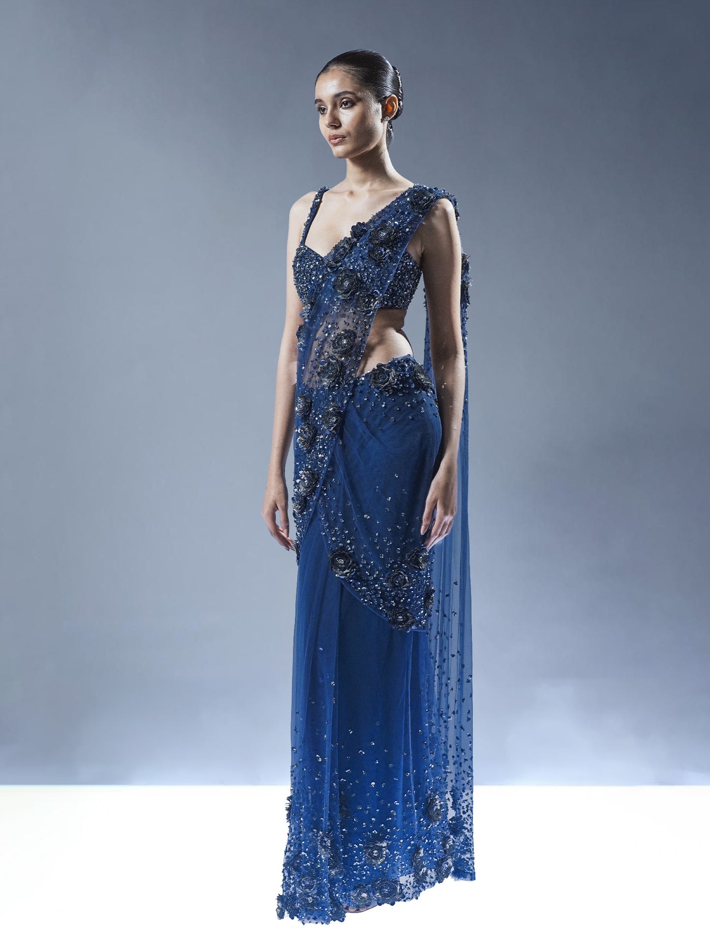 Abyssal Bloom Saree