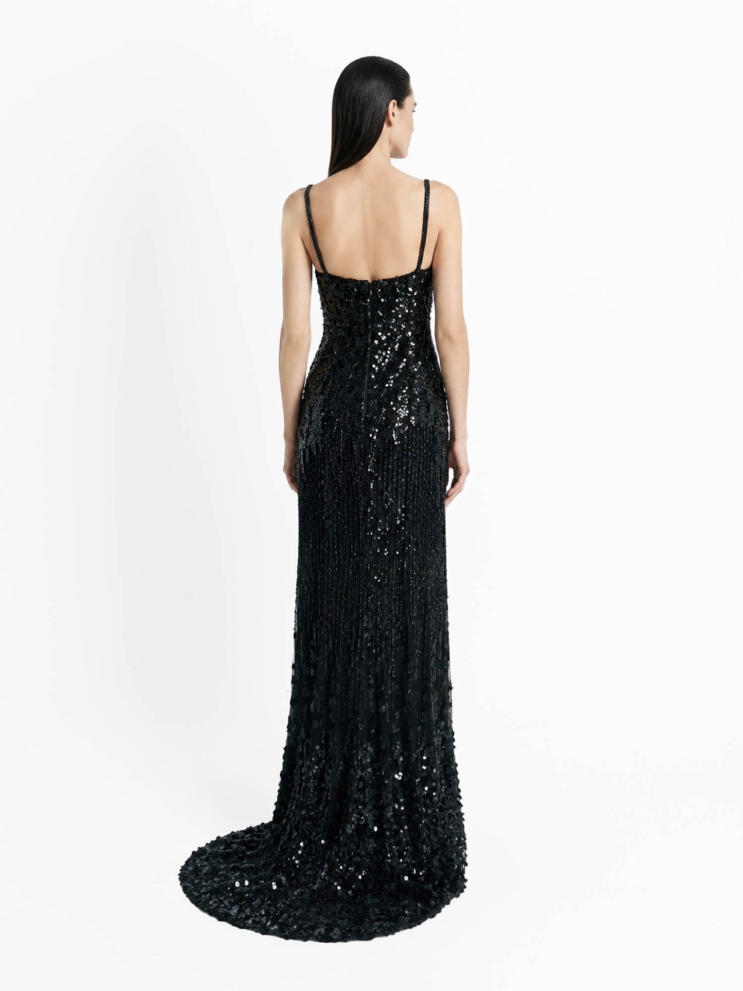 Moonlit Cascade Embellished Gown