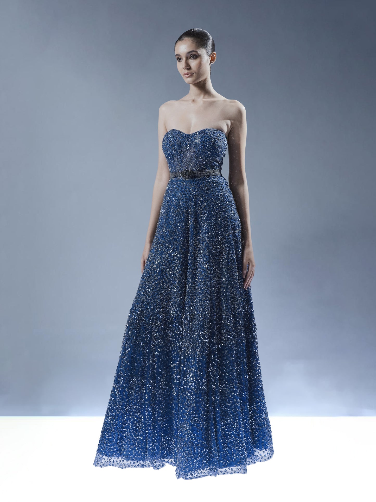 Royal Sapphire Embellished Gown