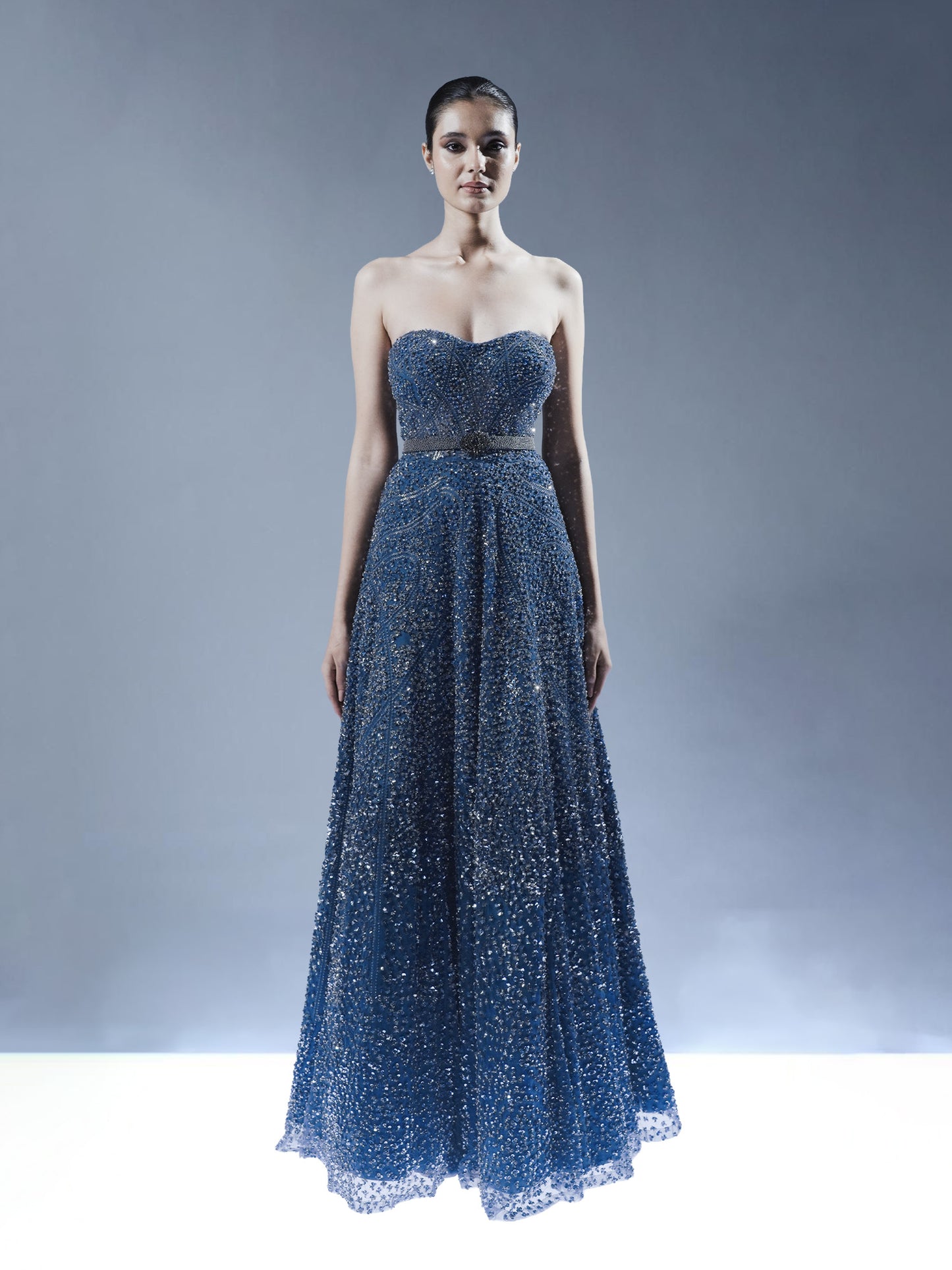 Royal Sapphire Embellished Gown