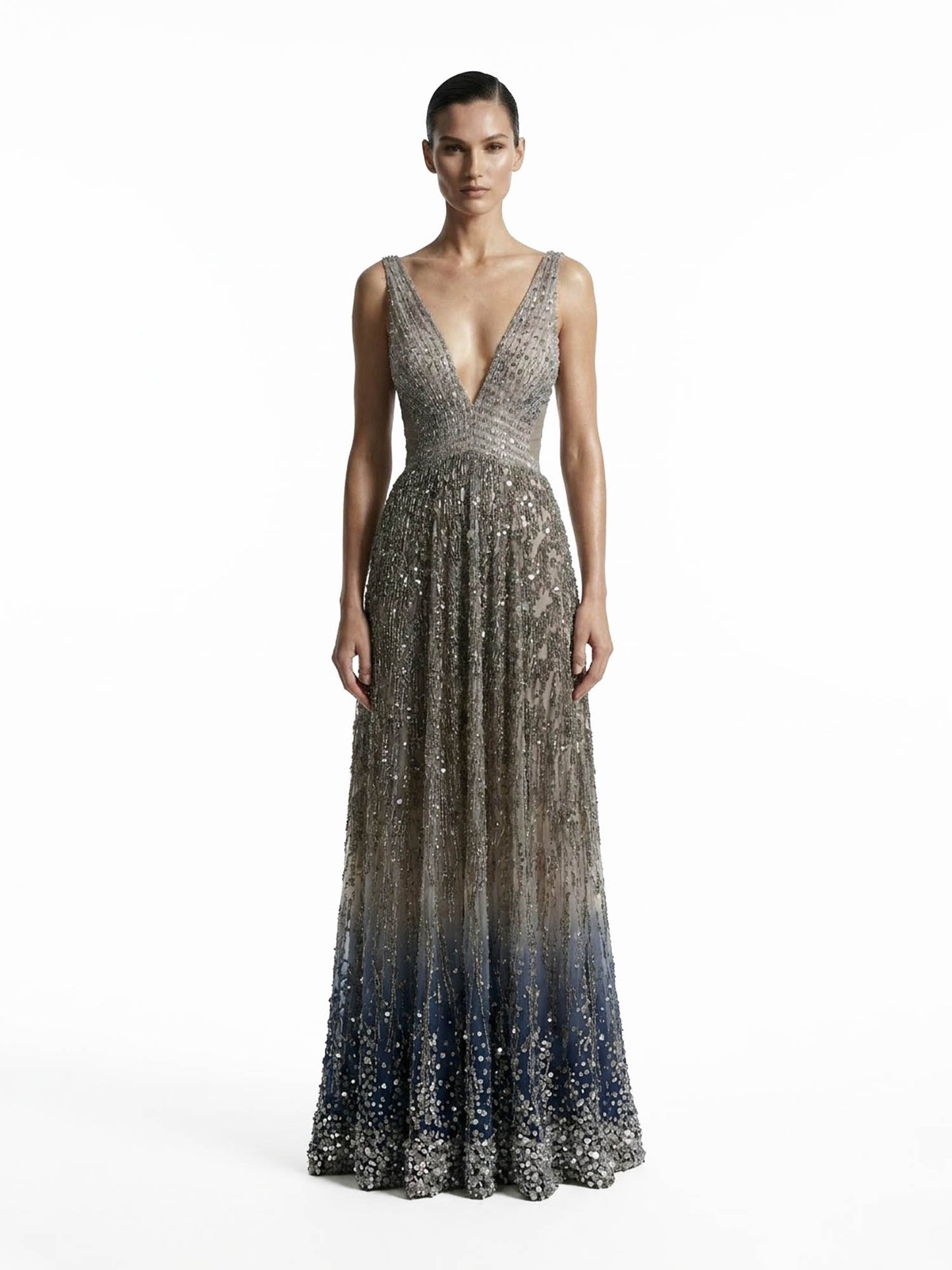 Celestial Cascade Embellished Gown