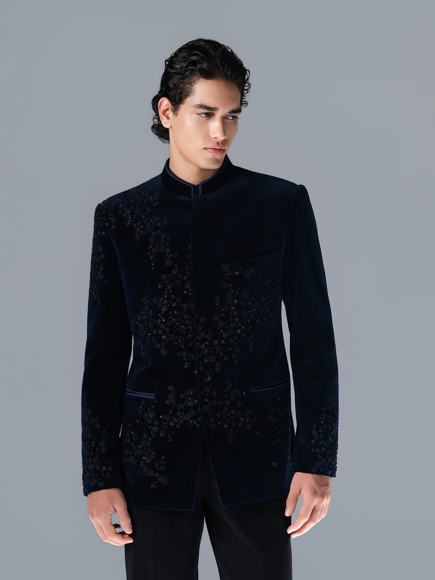 Midnight Constellation Bandhgala Set
