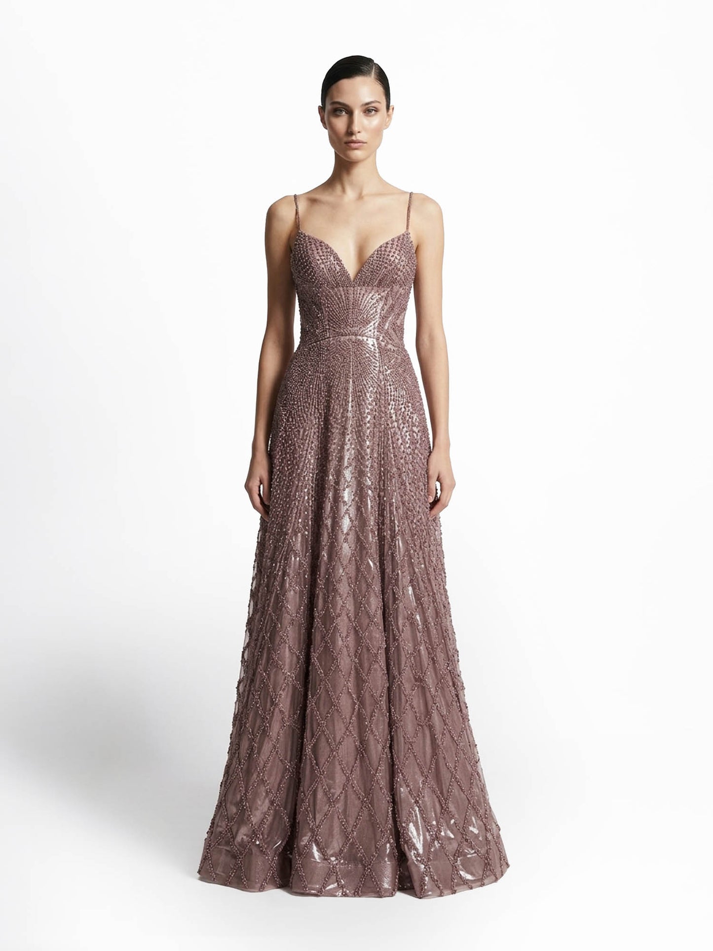 Celestial Lattice Embellished Gown