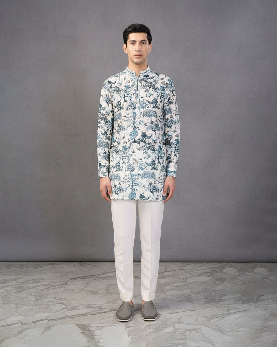Ivory Heritage Print Straight Kurta