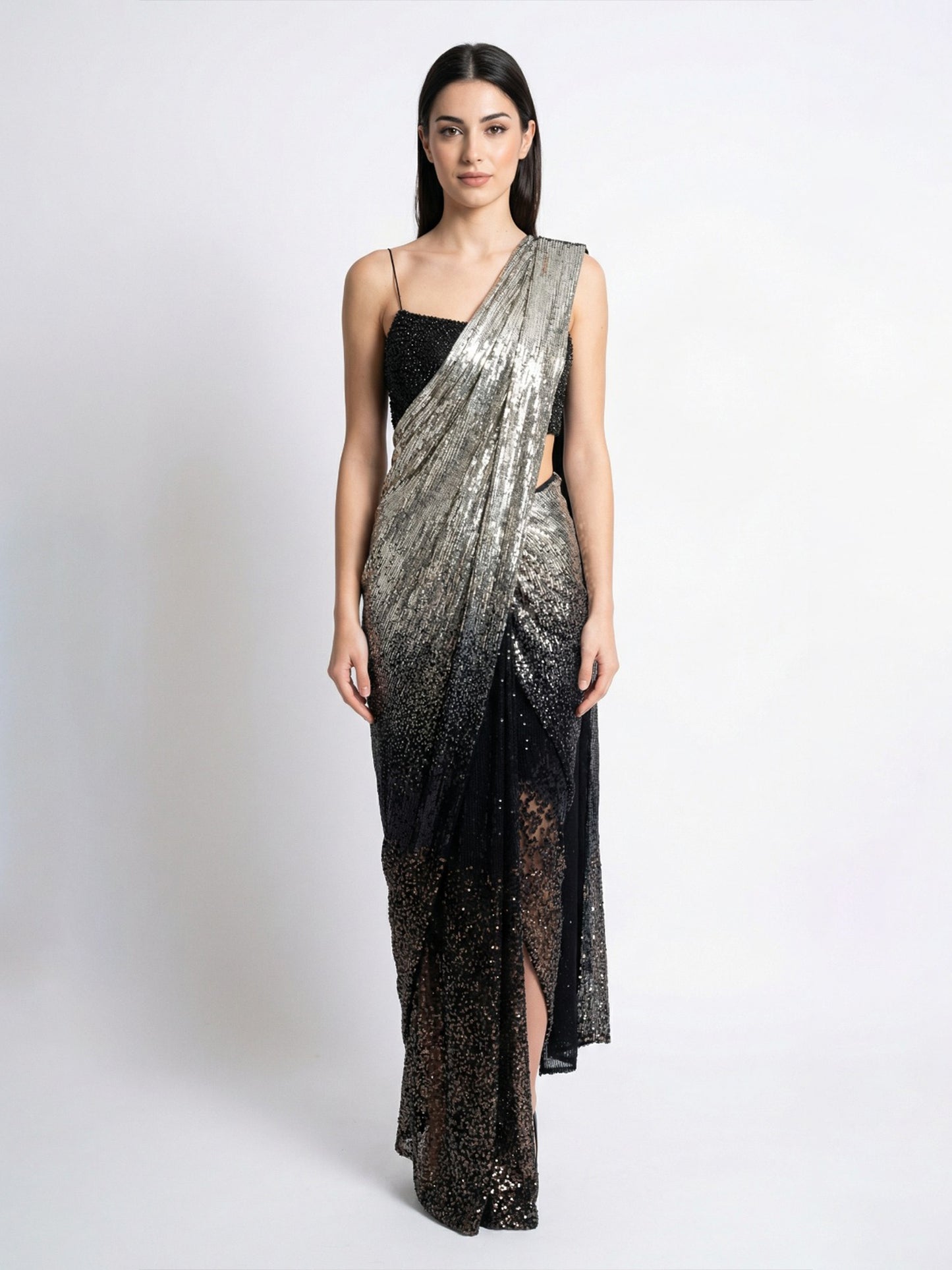 Obsidian Black Ombre Sari