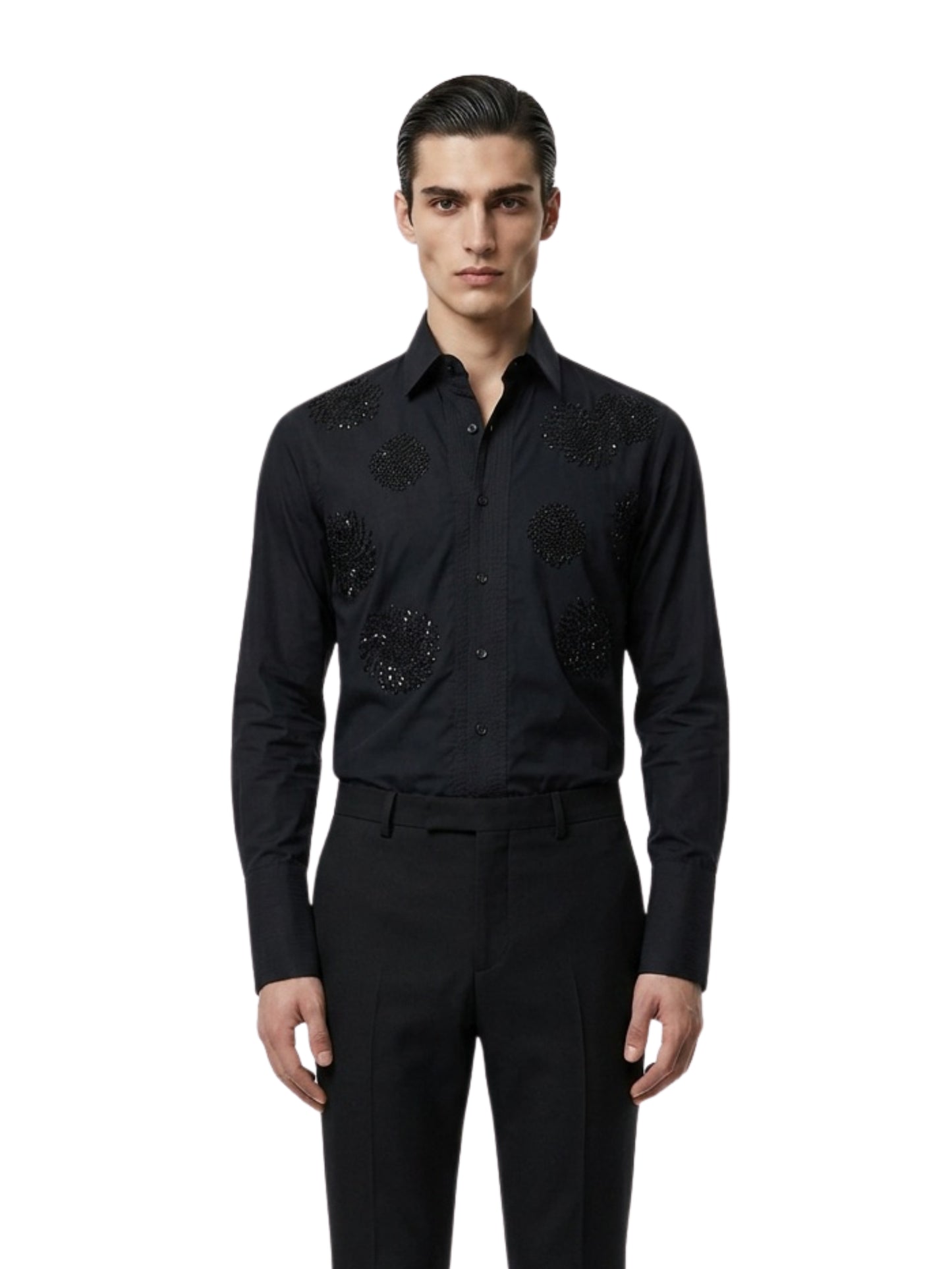 Noir Eclipse Embellished Shirt