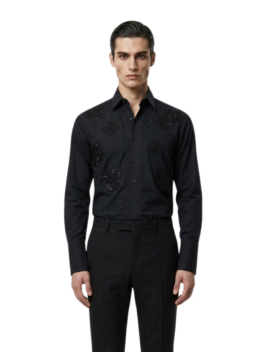 Noir Eclipse Embellished Shirt