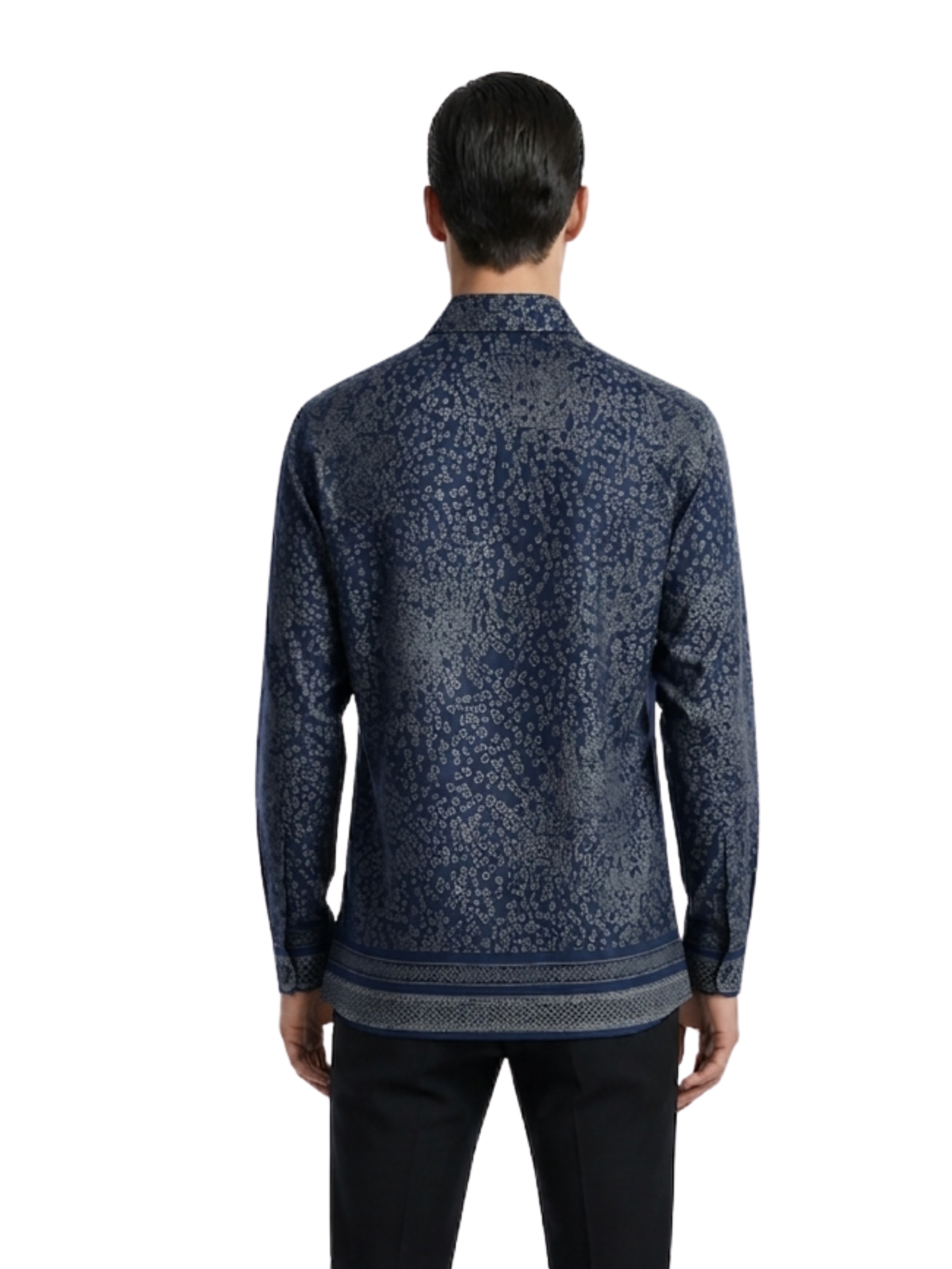 Midnight Navy Mosaic Statement Shirt