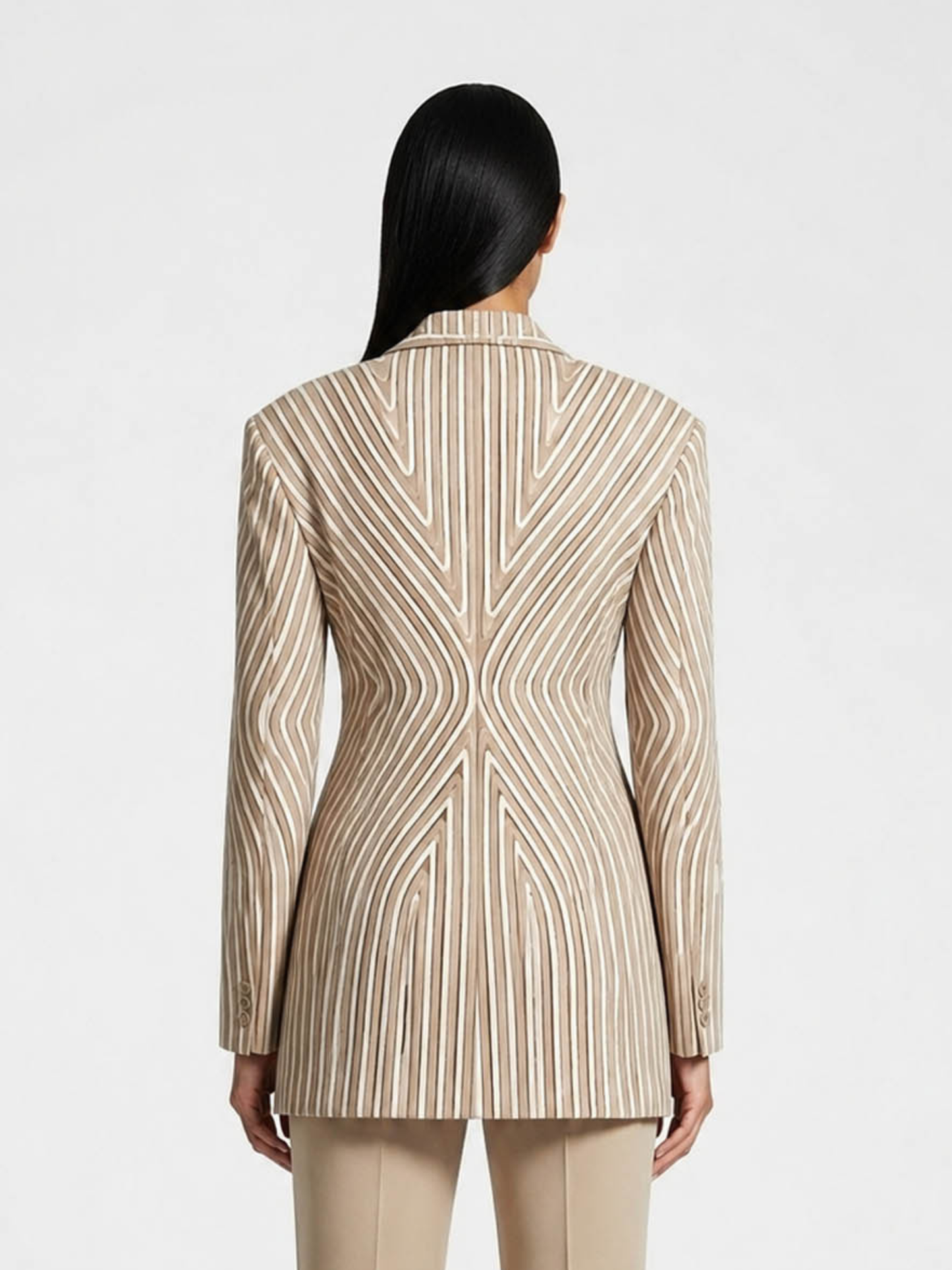 Sculpted Pinstripe Blazer