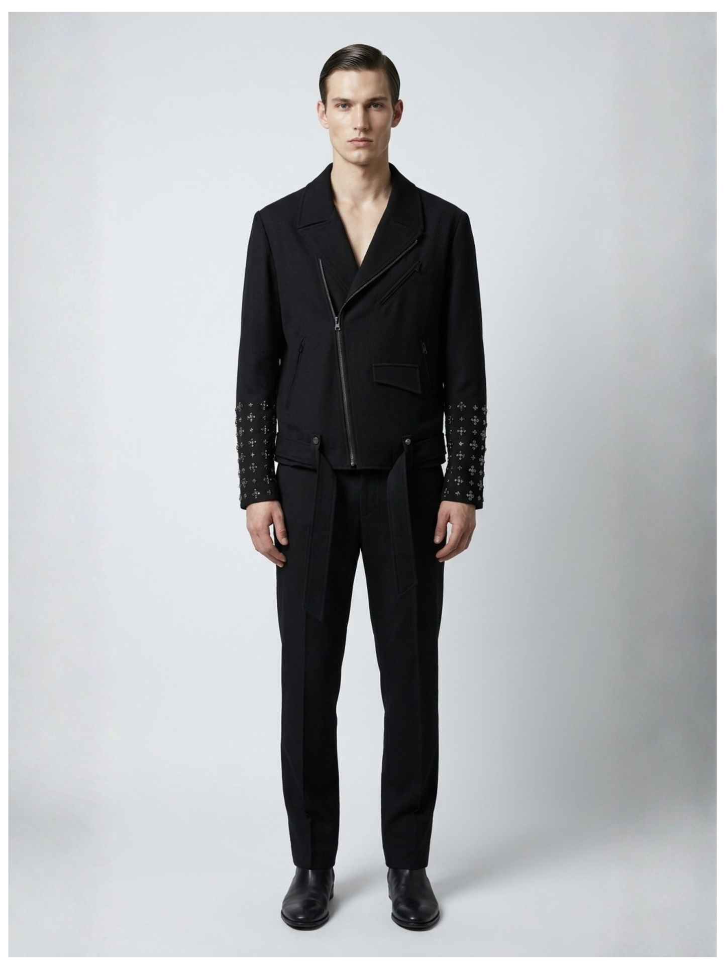 Midnight Embellished Biker Jacket