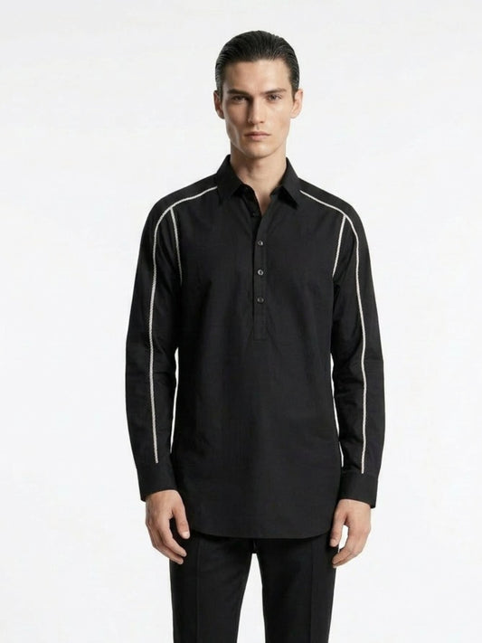 Midnight Noir Signature Piped Shirt