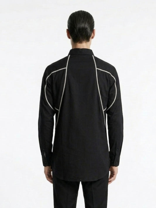 Midnight Noir Signature Piped Shirt