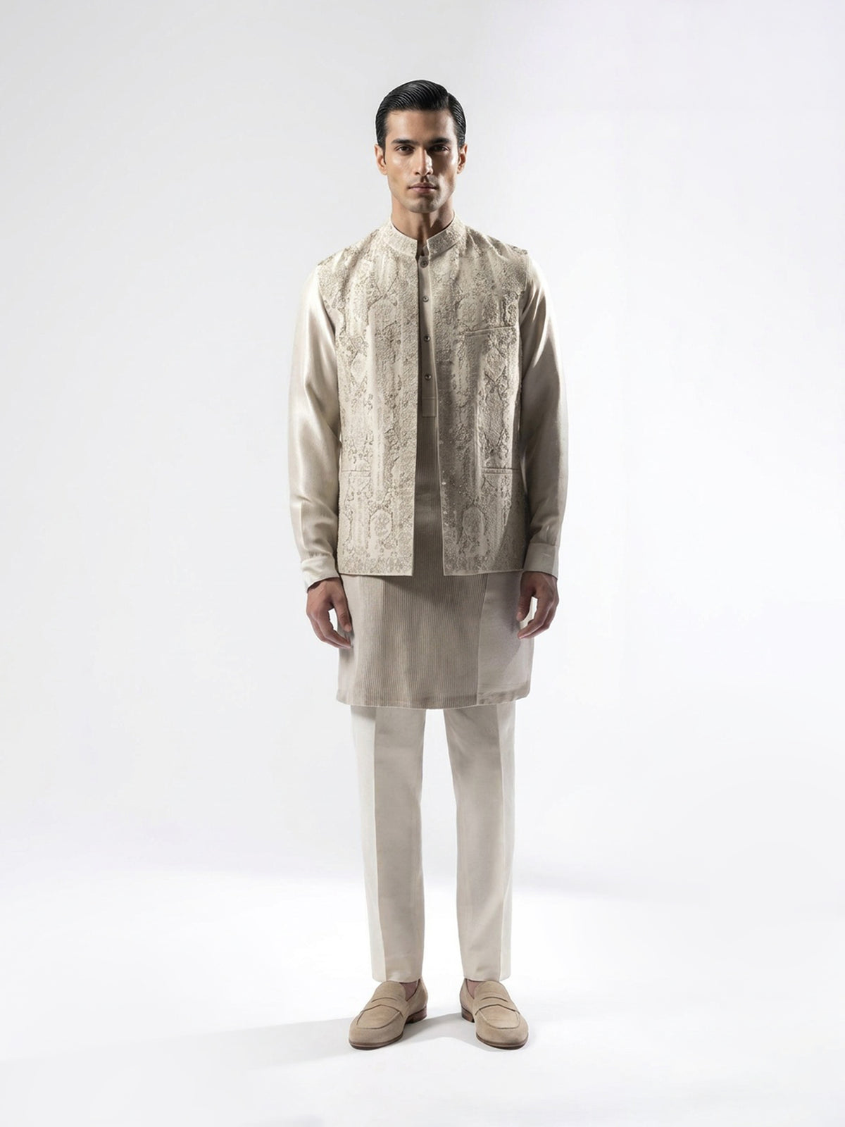 Regal Filigree Waist Jacket Set