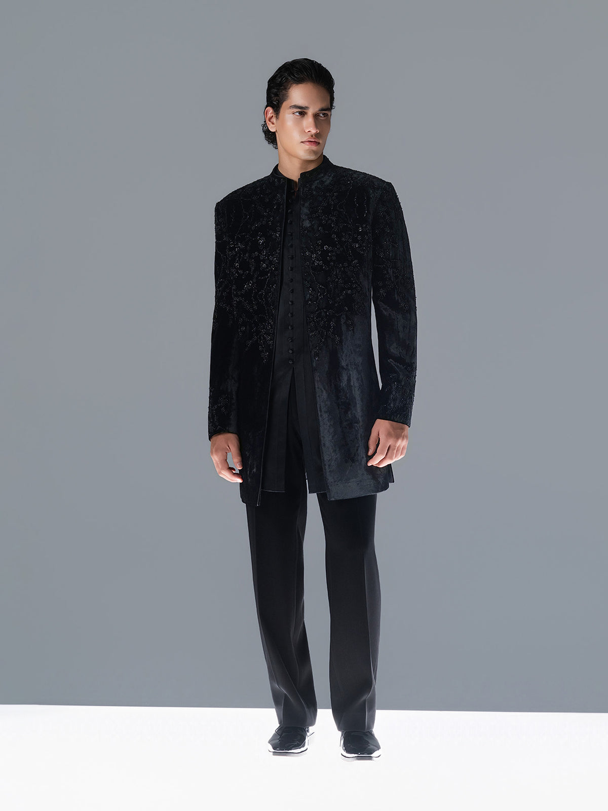 Lustre Noire Sherwani Set
