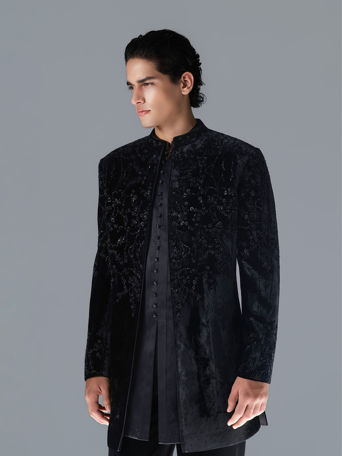 Lustre Noire Sherwani Set