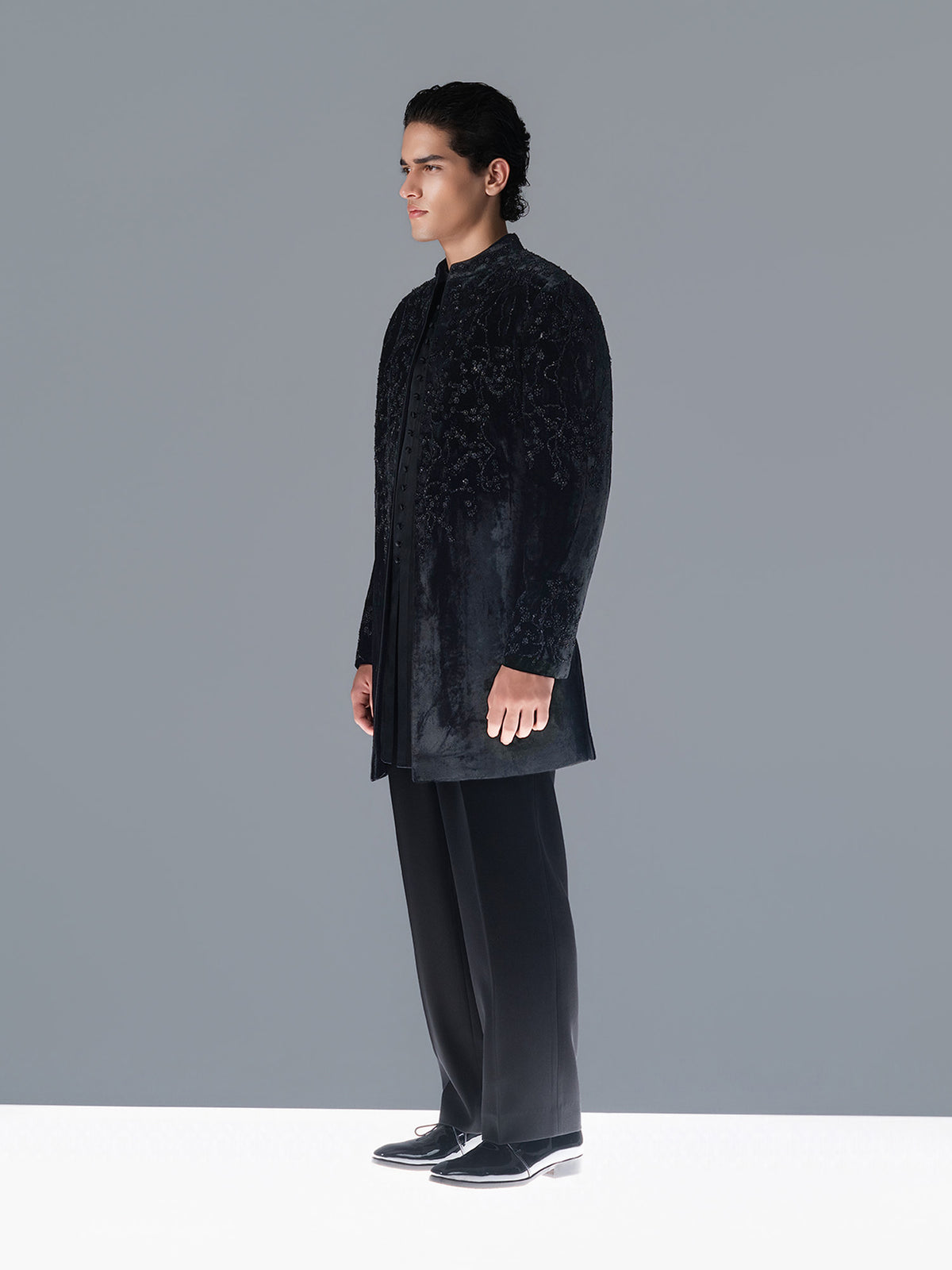 Lustre Noire Sherwani Set