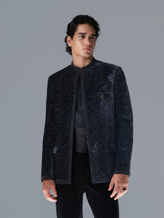 River Stone Bandhgala Set