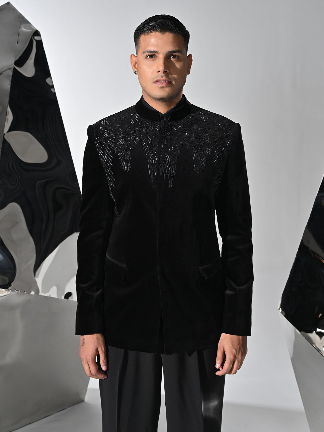 Obsidian Noir Bandhgala