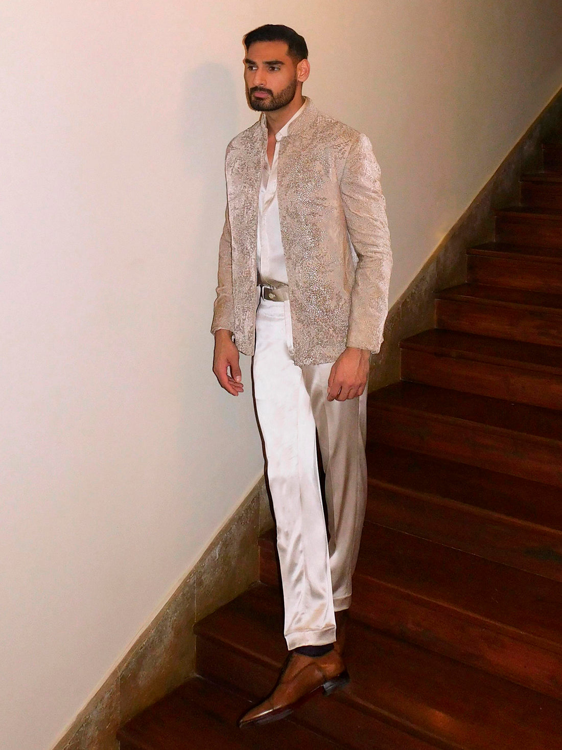 Ahan Shetty • In Silk Velvet Bandhgala