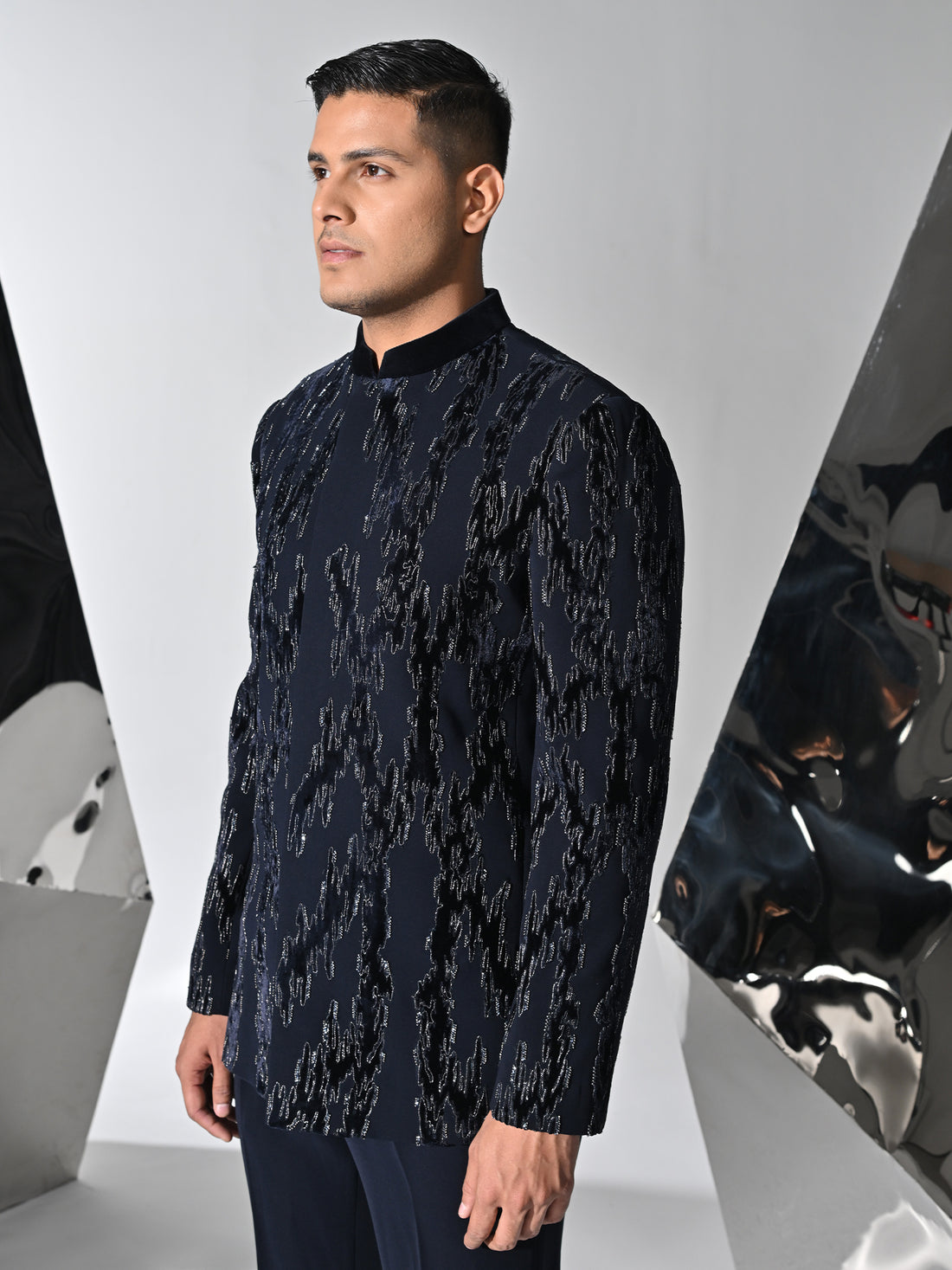 Midnight Cascade Bandhgala