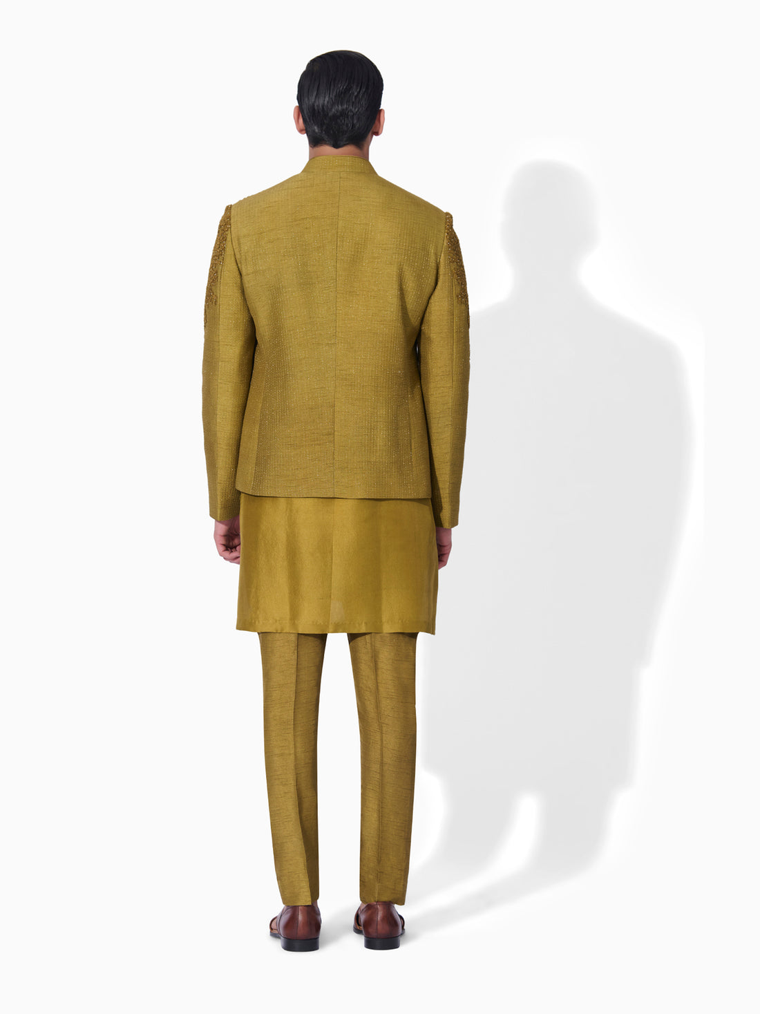 Dark Lime Bandhgala Set