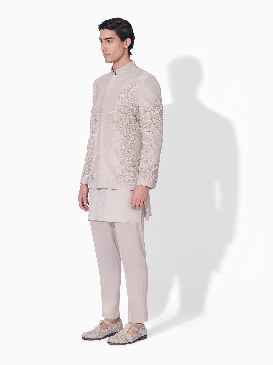 Sandstone Embroidered Bandhgala Set