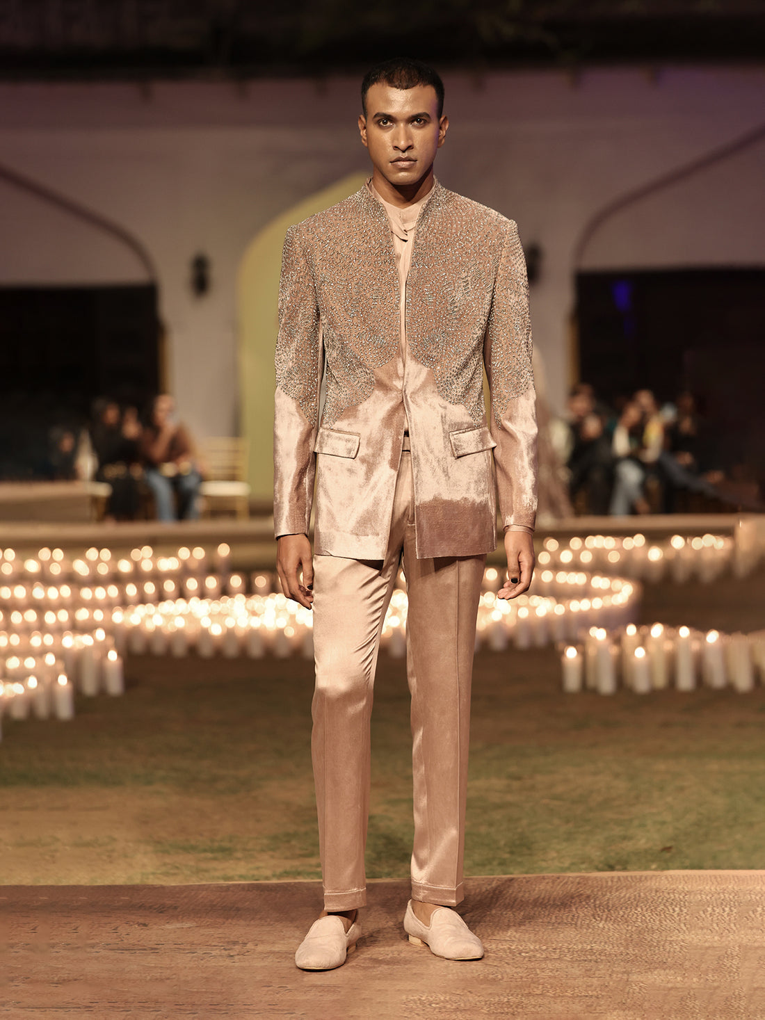 Aureen crystalline Bandhgala Set