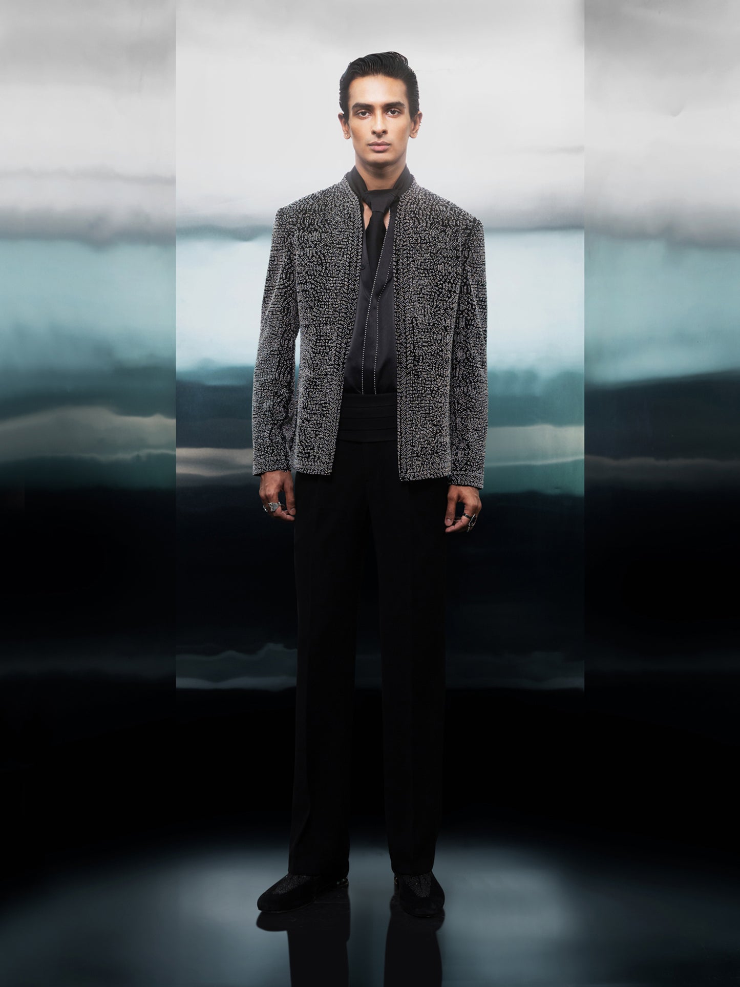 Silver Serpent Textured Jacket