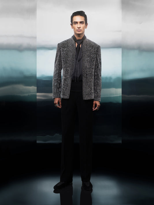 Silver Serpent Textured Jacket