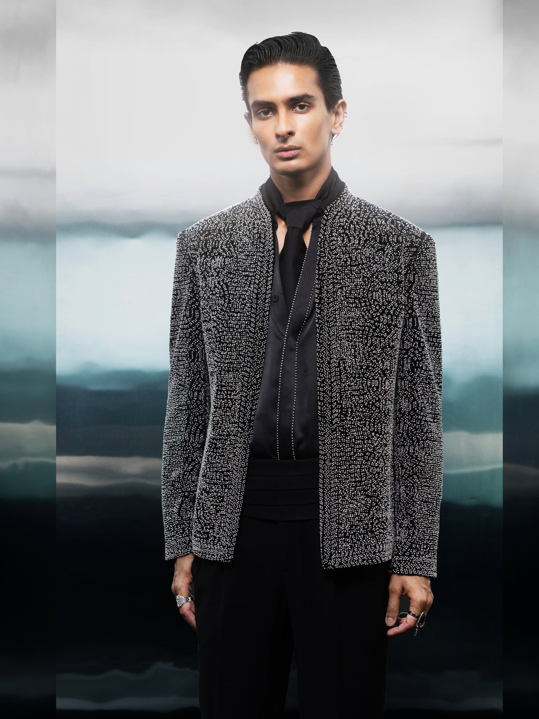 Silver Serpent Textured Jacket