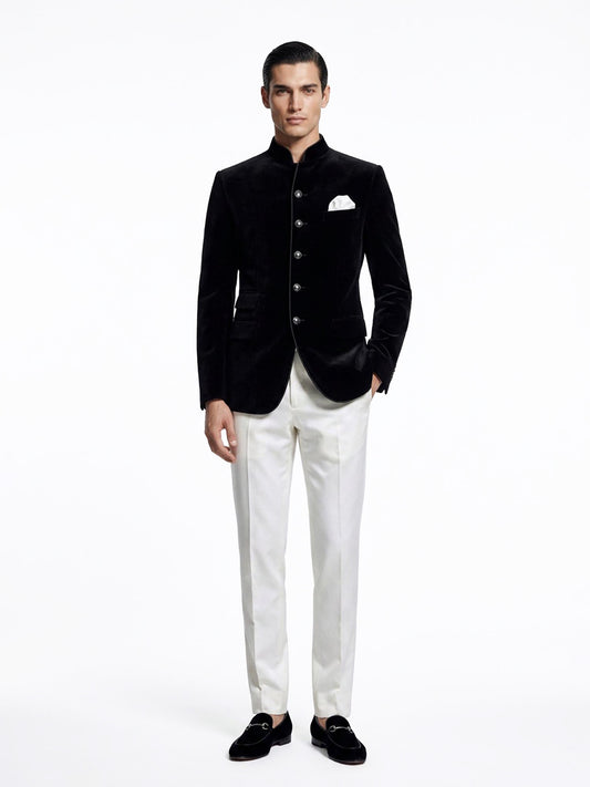 Celeste Vein Bandhgala Jacket
