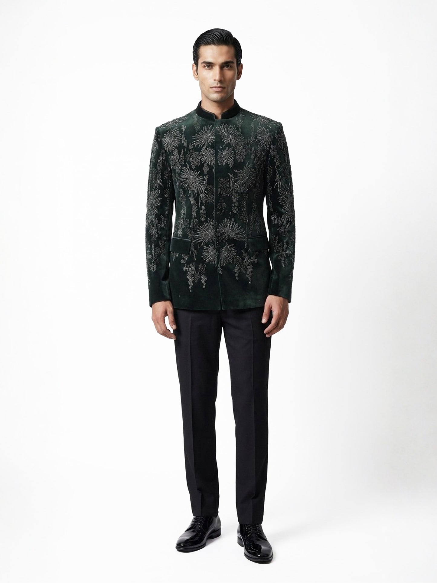 Fully Embroidered With Silk Threads Bandhgala Set