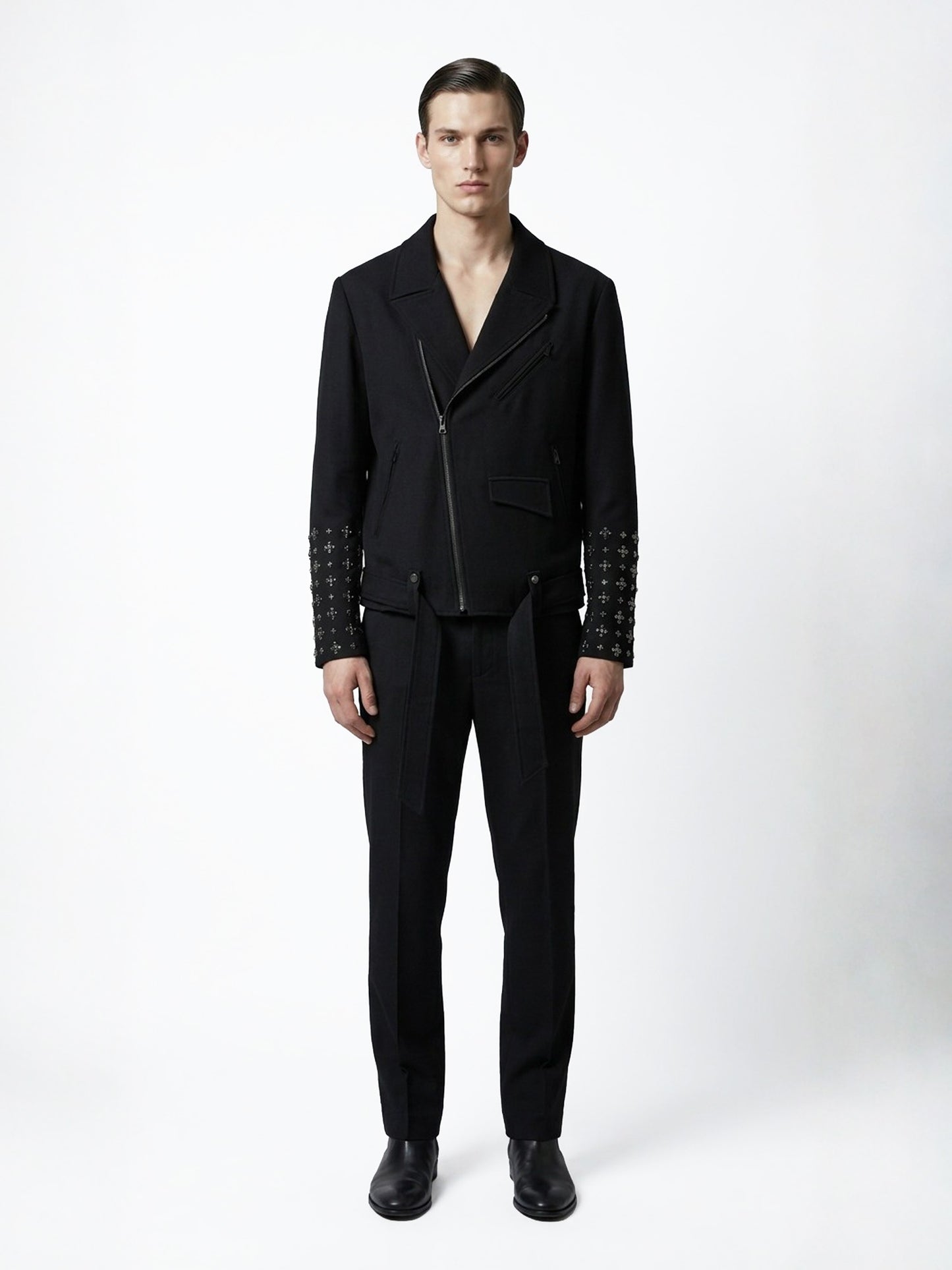 Midnight Embellished Biker Jacket