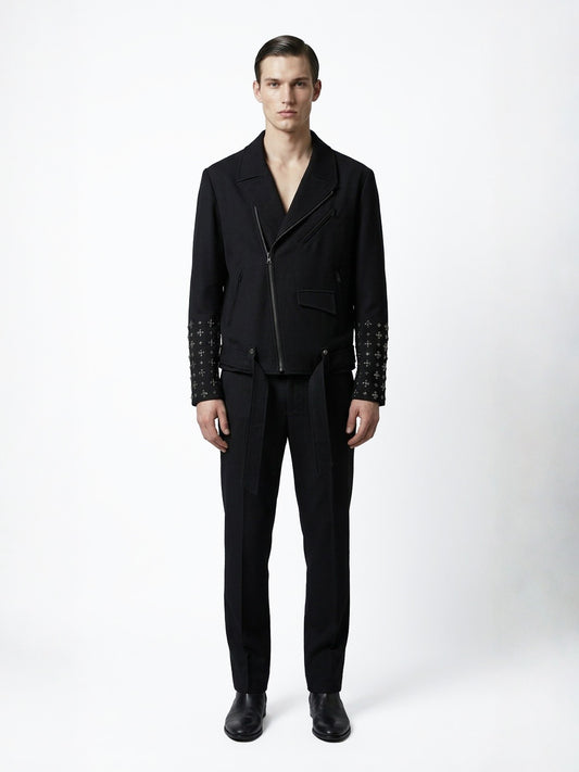 Midnight Embellished Biker Jacket